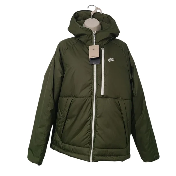 Olive Green NWT Nike Sportswear Therma-Fit Legacy Hooded Jacket - Picture 2 of 6